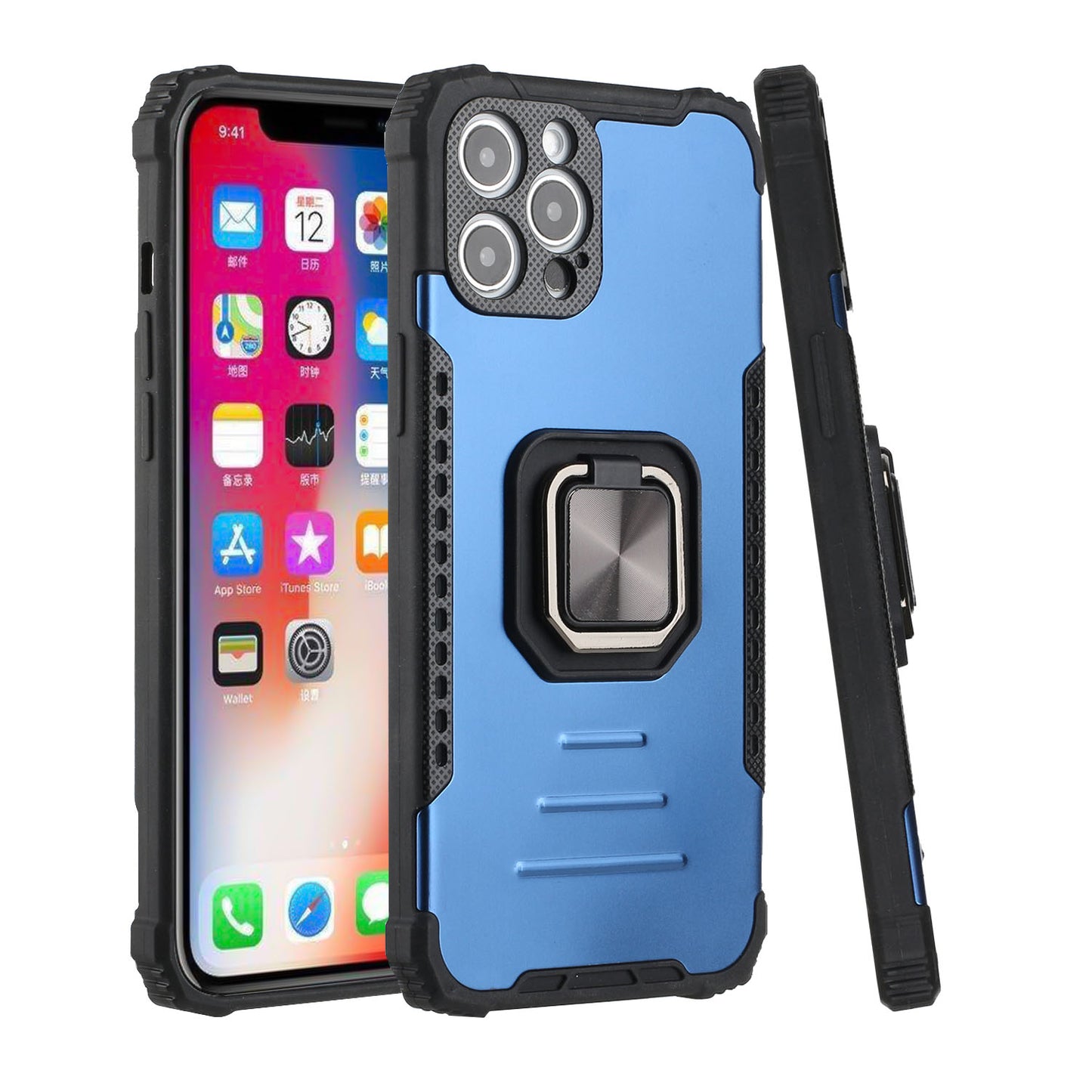 For Apple iPhone XR Hybrid with Stand Magnetic Ring Kickstand Bumper Shockproof Armor Heavy Duty Military Grade Hard Phone Case Cover