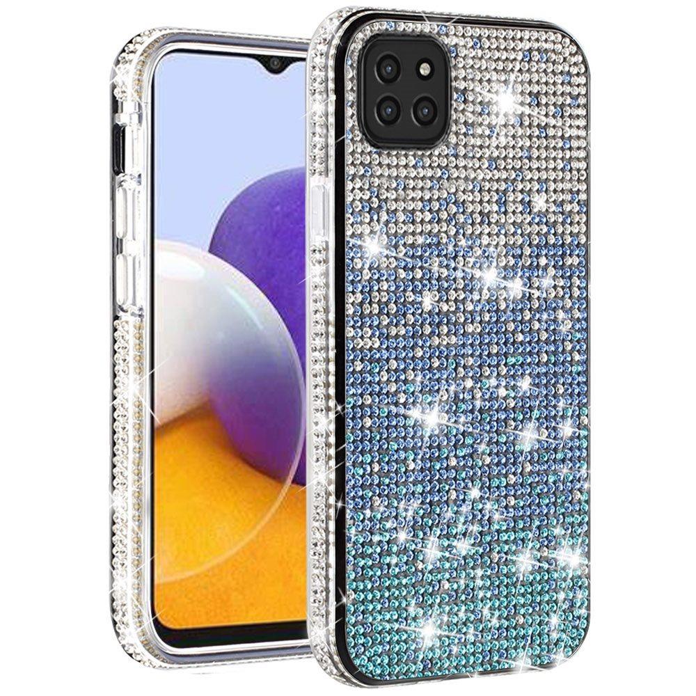For Samsung Galaxy A22 5G Glitter Bling Ultra Thin TPU Sparkle Diamond Rhinestone Shiny Full Cover Crystal Stones Back Phone Case Cover