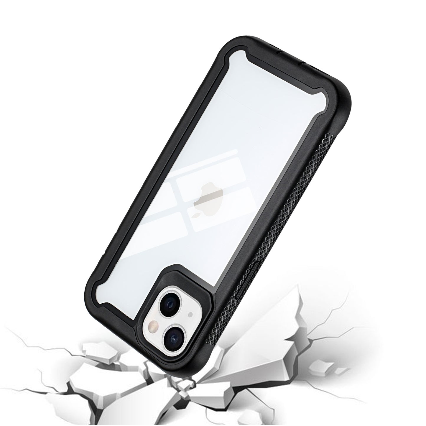For Apple iPhone 13 Pro Max (6.7") Hybrid 3 in 1 Transparent Shockproof Full Body Frame Bumper Rugged Hard PC TPU Rubber Protective Heavy Duty Phone Case Cover