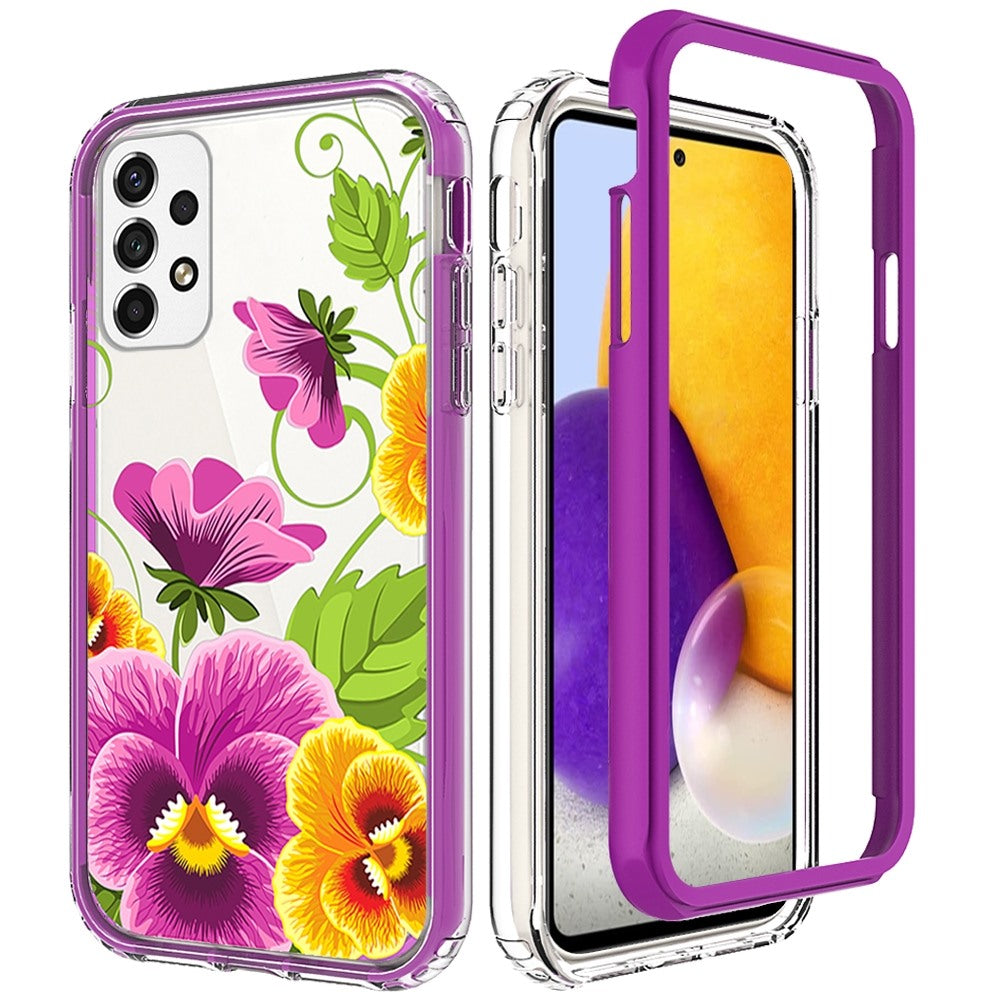 For Samsung Galaxy A73 5G Beautiful Design Hybrid Triple Layer Armor Hard PC Rubber TPU Shockproof Protective Frame Phone Case Cover