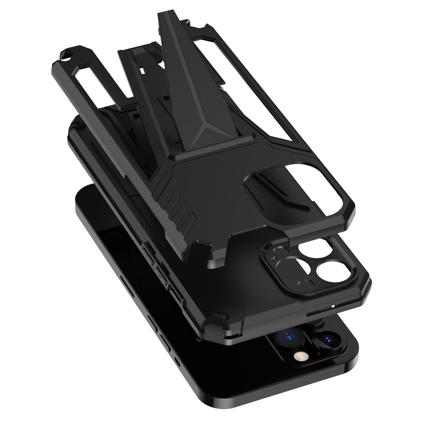 For Apple iPhone SE 3 (2022) Hybrid Armor Rugged with Kickstand, Supports Magnetic Car Mount Dual Layer Hard PC Protective Phone Case Cover