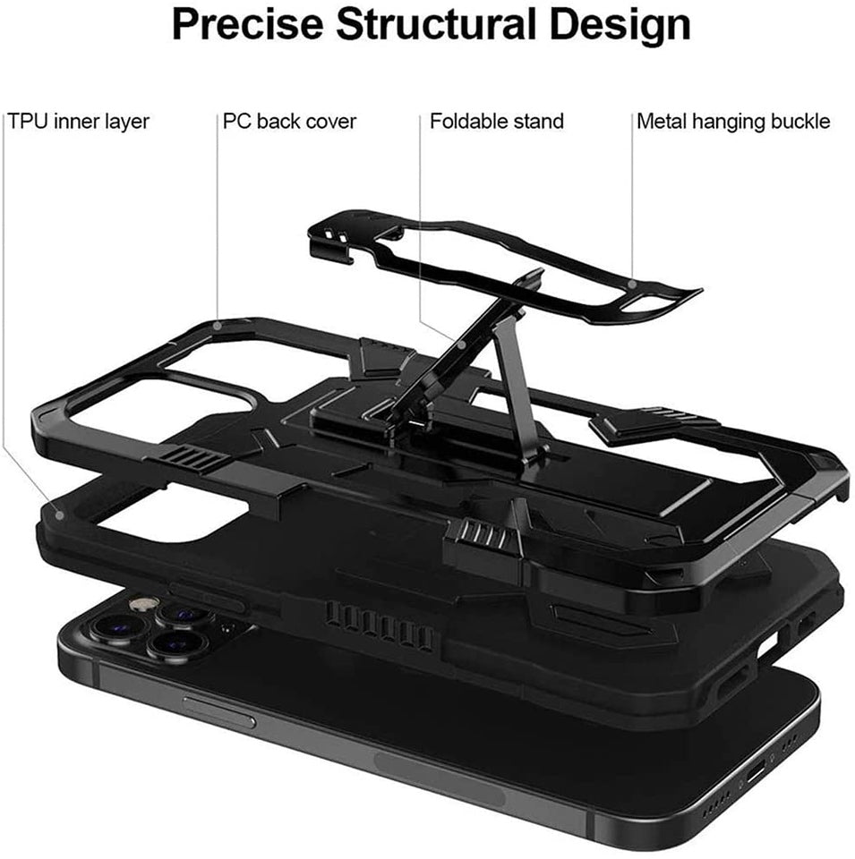For Samsung Galaxy A03S Hybrid Heavy Duty Protection Shockproof Defender with Belt Clip and Kickstand Dual Layer Shell Phone Case Cover