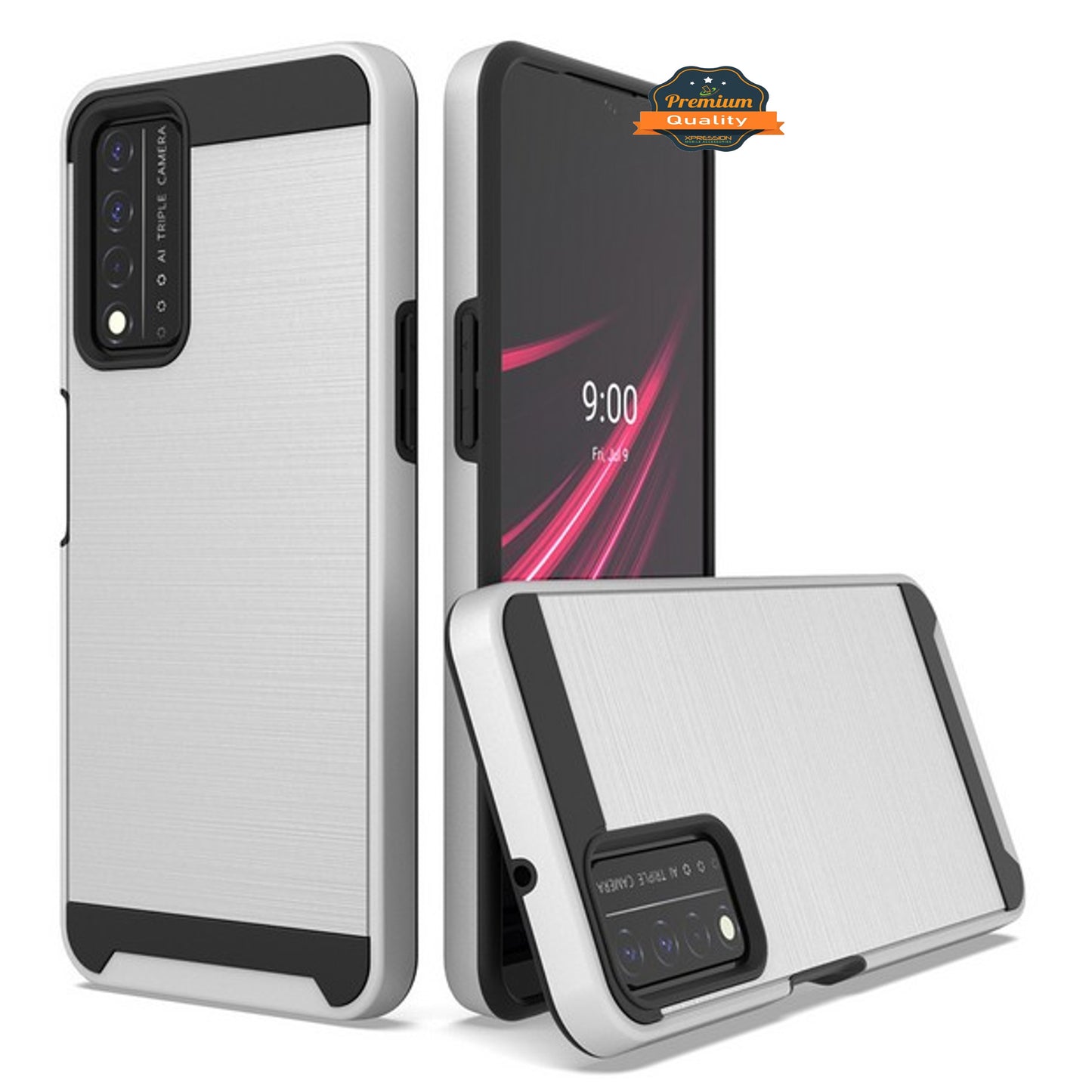 For Samsung Galaxy A33 5G Rugged TPU + Hard PC Brushed Texture Hybrid Dual Layer Defender Armor Shock Absorbing Phone Case Cover