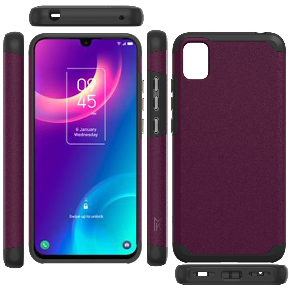 For TCL 30z Ultra Slim Corner Protection Shock Absorption Hybrid Dual Layer Hard TPU Rubber Frame Armor Defender Phone Case Cover