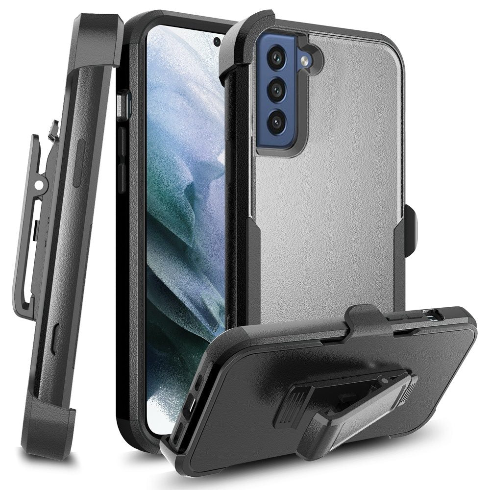 For Apple iPhone 11 (6.1") Hybrid Rugged Shockproof 3-Layer Military Durable Heavy Duty with 360 Swivel Belt Clip Kickstand & Holster Phone Case Cover