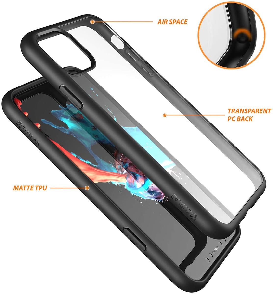 For Apple iPhone 13 Pro Max (6.7") Hybrid Slim Crystal Clear Transparent Shock-Absorption Bumper TPU + Hard PC Back Frame Clear Phone Case Cover
