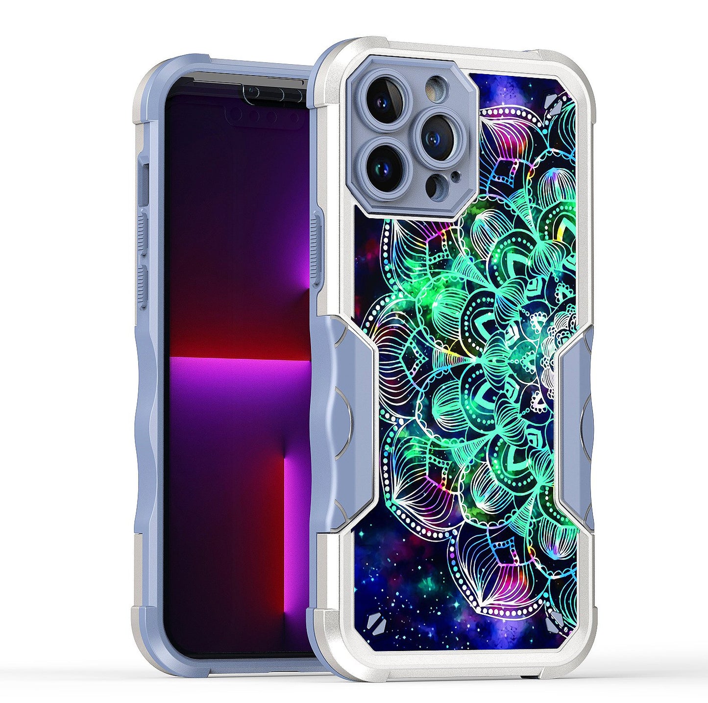 For Apple iPhone 11 (6.1") Fashion Design Tough Shockproof Hybrid Stylish Pattern Heavy Duty Rubber Armor Phone Case Cover