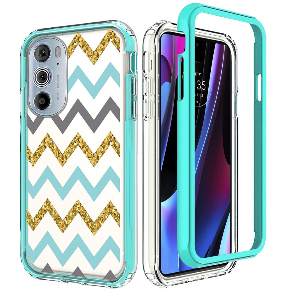 For Motorola Edge+ Plus 2022 Beautiful Design 3 in 1 Hybrid Armor Hard PC Rubber TPU Shockproof Protective Frame Phone Case Cover