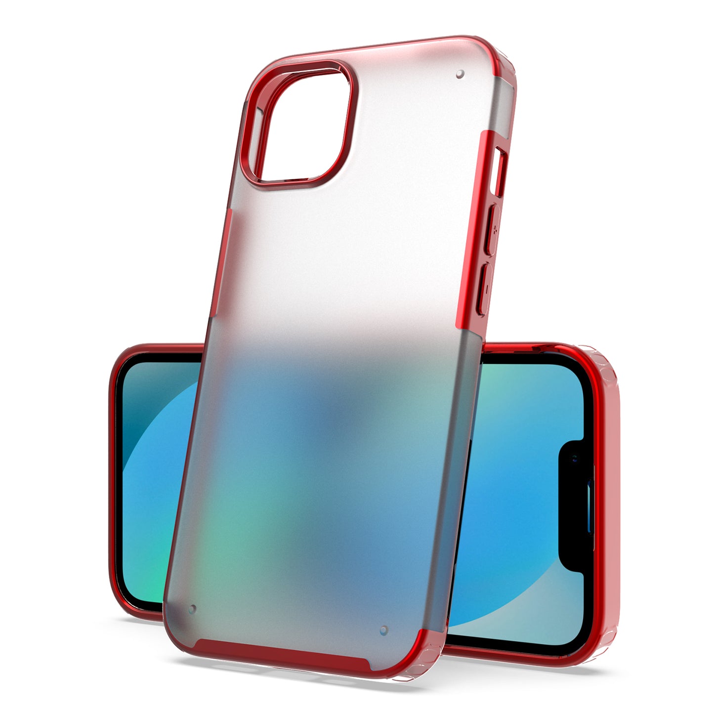 For Apple iPhone 13 Pro Max (6.7") Slim Fit Hybrid Frosted High Quality Sleek Thick Acrylic Hard Back PC TPU Frame Phone Case Cover