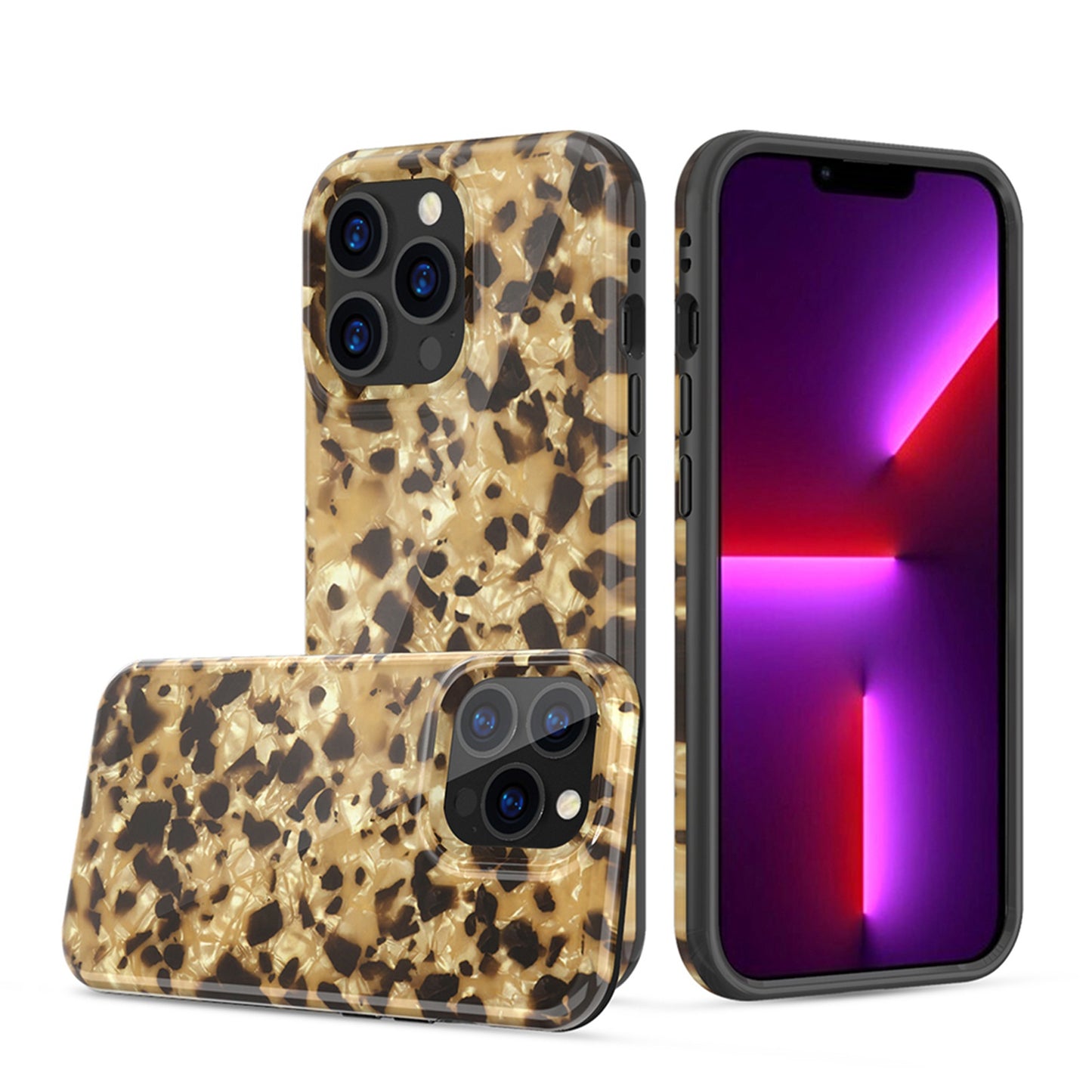 For Apple iPhone 13 Pro Max (6.7") Pattern Stylish Fashion Design Hybrid Rubber TPU Hard PC Shockproof Slim Phone Case Cover