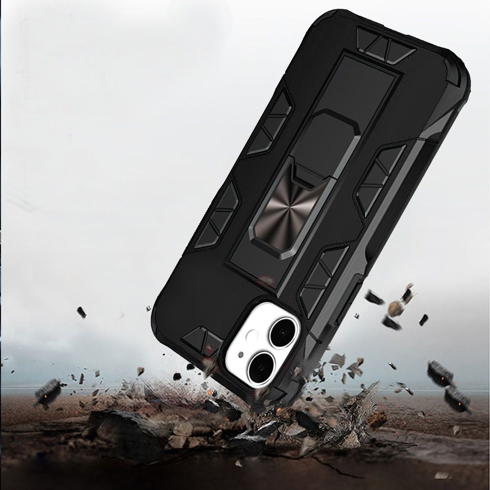 For Apple iPhone 13 Pro (6.1") Hybrid Magnetic Slide Stand fit Car Mount Grip Holder Full Body Heavy Duty Rugged Military Grade Phone Case Cover