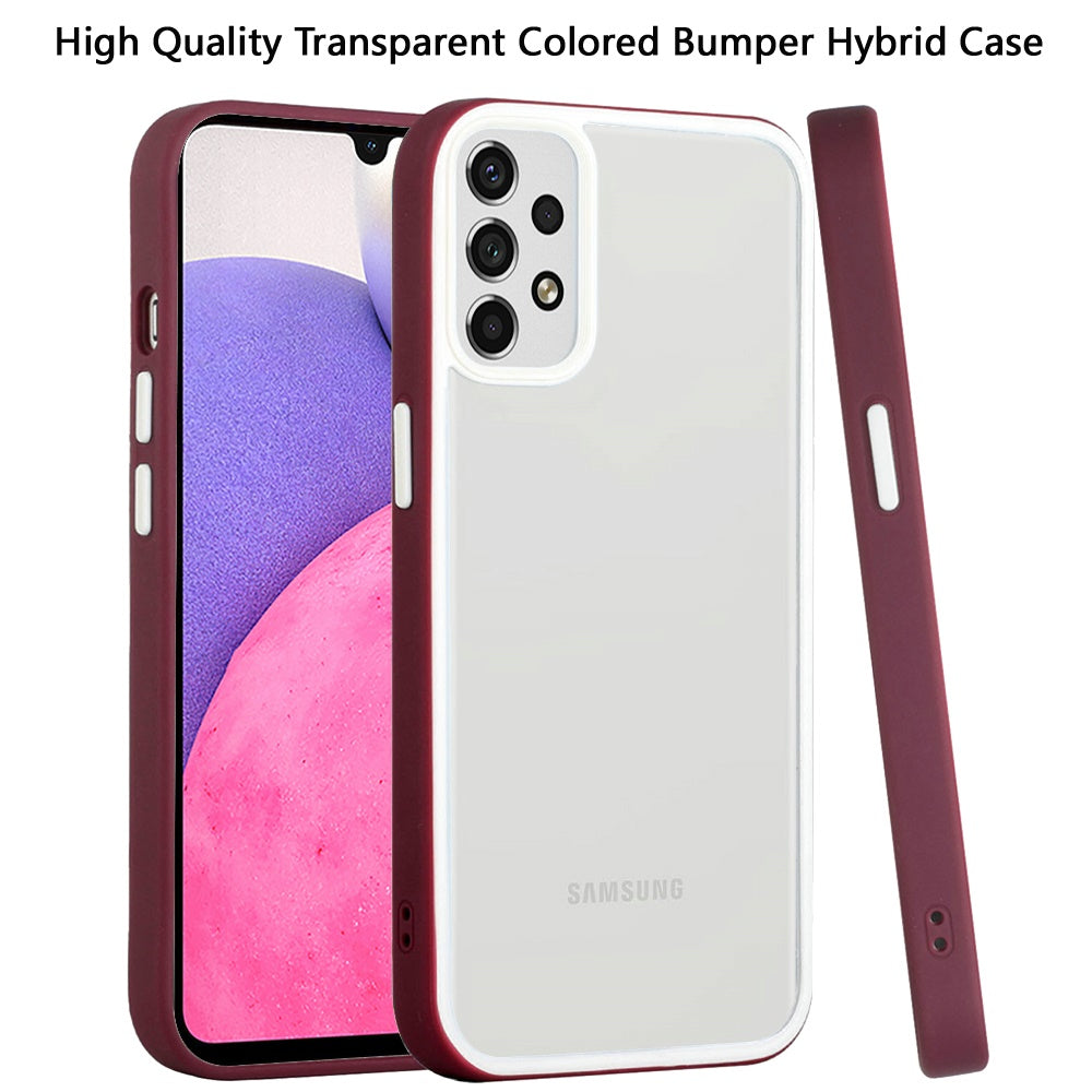 For Samsung Galaxy A33 5G Hybrid Transparent Colored Frame Bumper Hard Back Shockproof Slim TPU Silicone Protective Phone Case Cover