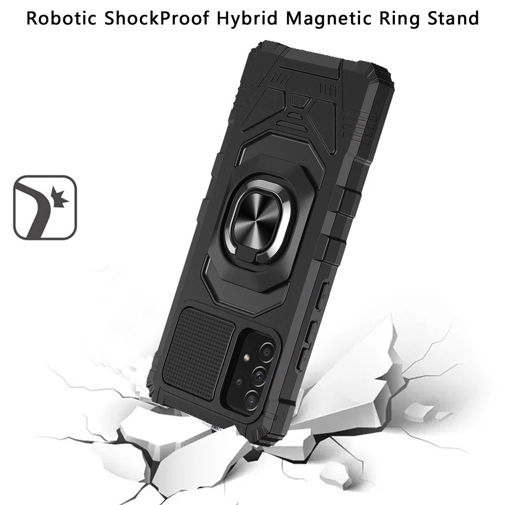 For Samsung Galaxy A33 5G Hybrid Dual Layer with Rotate Magnetic Ring Stand Holder Kickstand, Rugged Shockproof Protective Phone Case Cover
