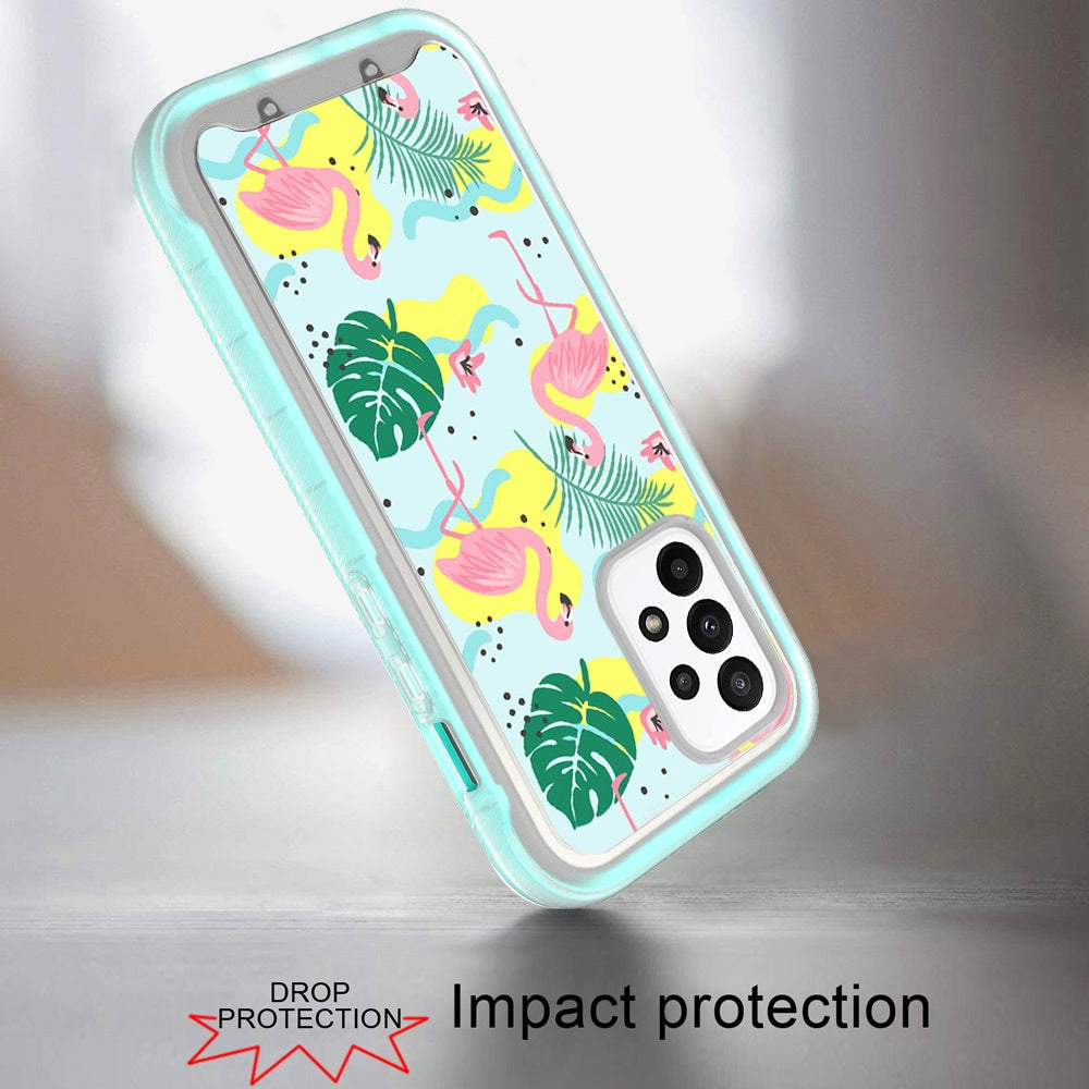 For Samsung Galaxy A23 5G Stylish Design 2in1 Hybrid Armor Hard Rubber TPU Shockproof Front Frame Bumper Phone Case Cover