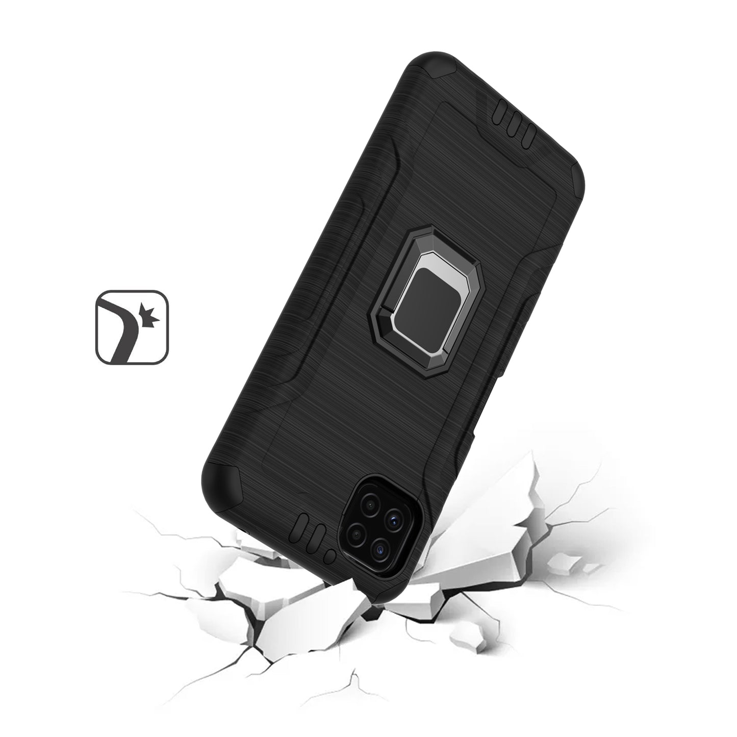 For Samsung Galaxy A22 5G Hybrid Ring Holder Kickstand Shockproof Magnetic Design Rugged Bumper Armor Drop Protective Phone Case Cover
