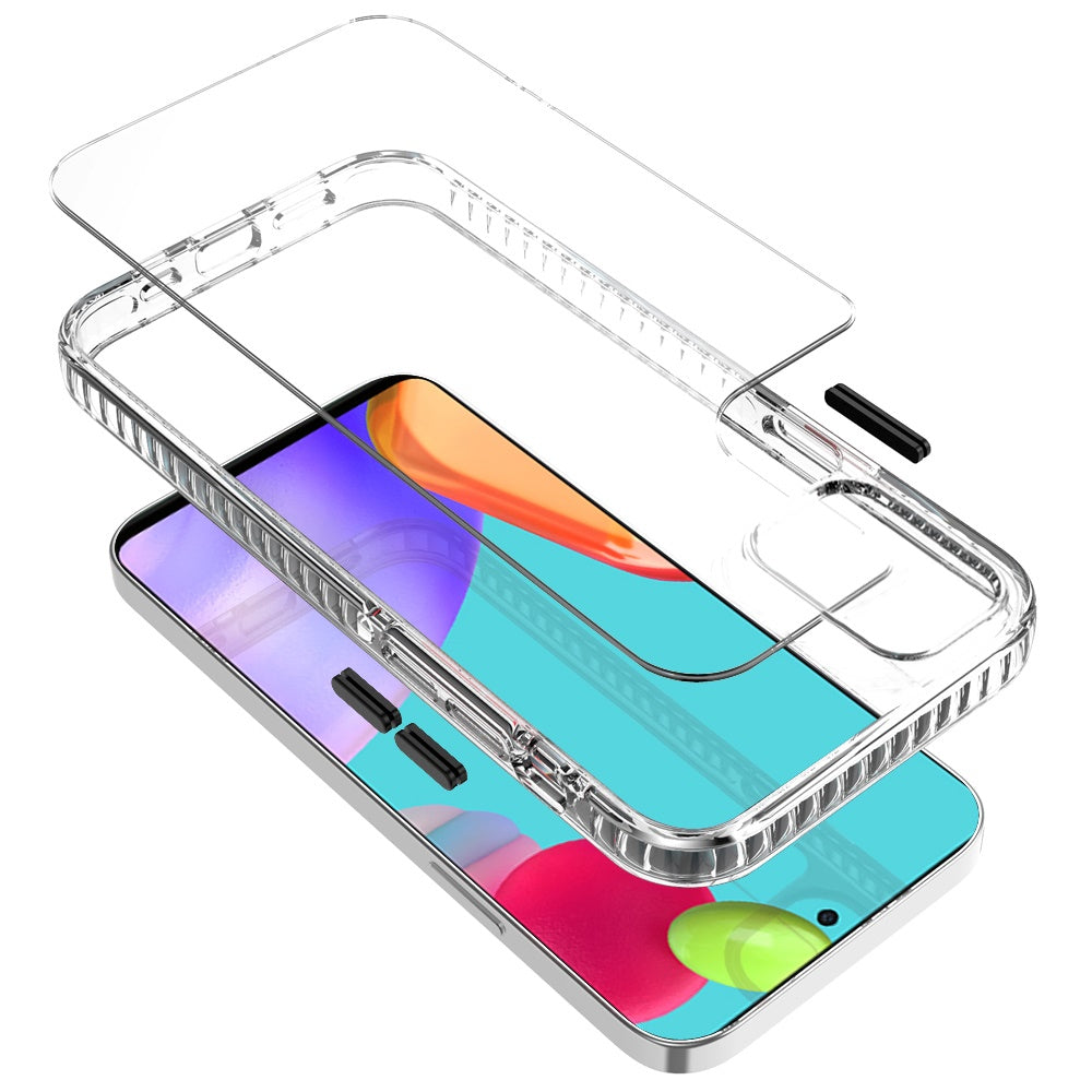 For Samsung Galaxy A71 5G Crystal Transparent Rugged Shockproof Hybrid Colorful Buttons Military Grade Protection Back Phone Case Cover
