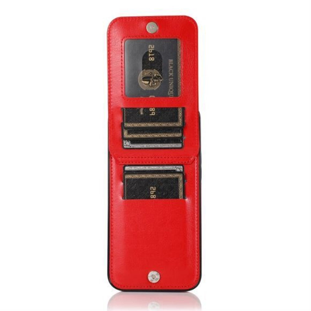 For Apple iPhone 13 Pro Max Wallet Case with Credit Card Holder Vertical Leather Kickstand Magnetic Buttons Flip Pouch Phone Case Cover