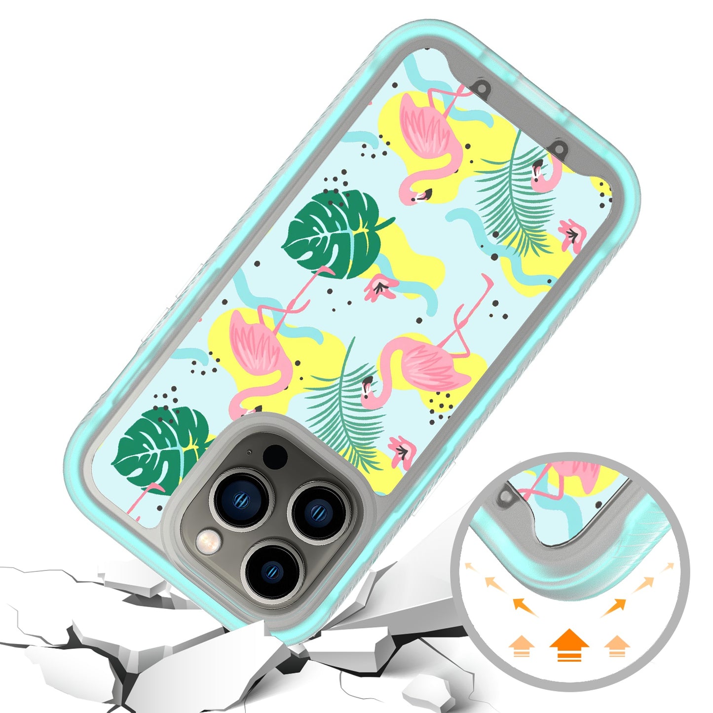 For Apple iPhone 13 Pro Max 6.7" Stylish Design 2in1 Hybrid Armor Hard Rubber TPU Shockproof Front Frame Bumper Phone Case Cover