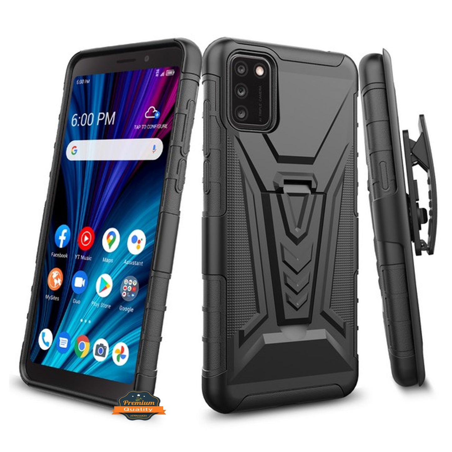 For Samsung Galaxy A13 5G /A13 4G Hybrid Armor Kickstand with Swivel Belt Clip Holster Heavy Duty 3in1 Defender Shockproof Phone Case Cover