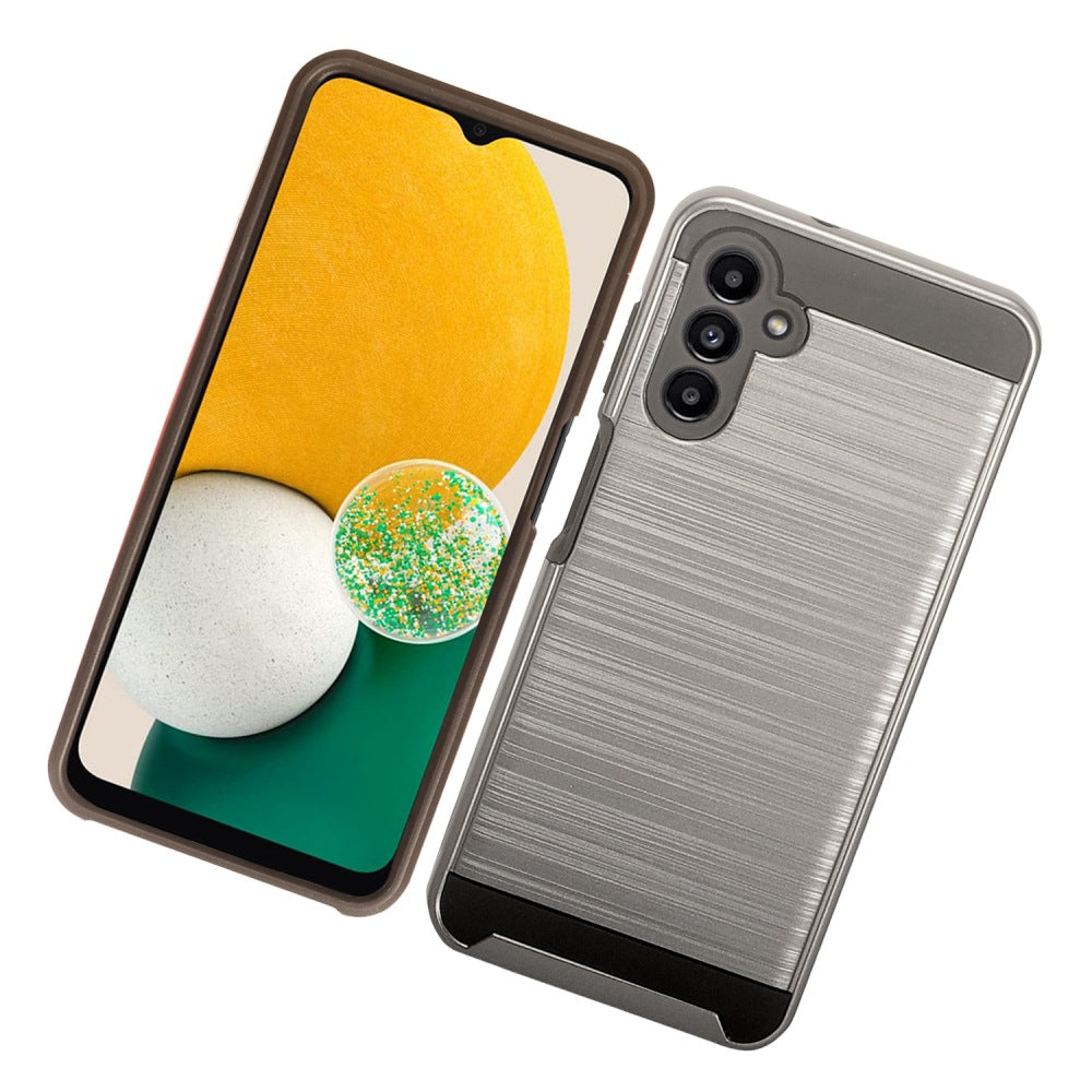 For Samsung Galaxy A13 5G Brushed Texture Slim Hybrid Shockproof Dual Layer Hard PC TPU Silicone Armor Rugged Protective Phone Case Cover