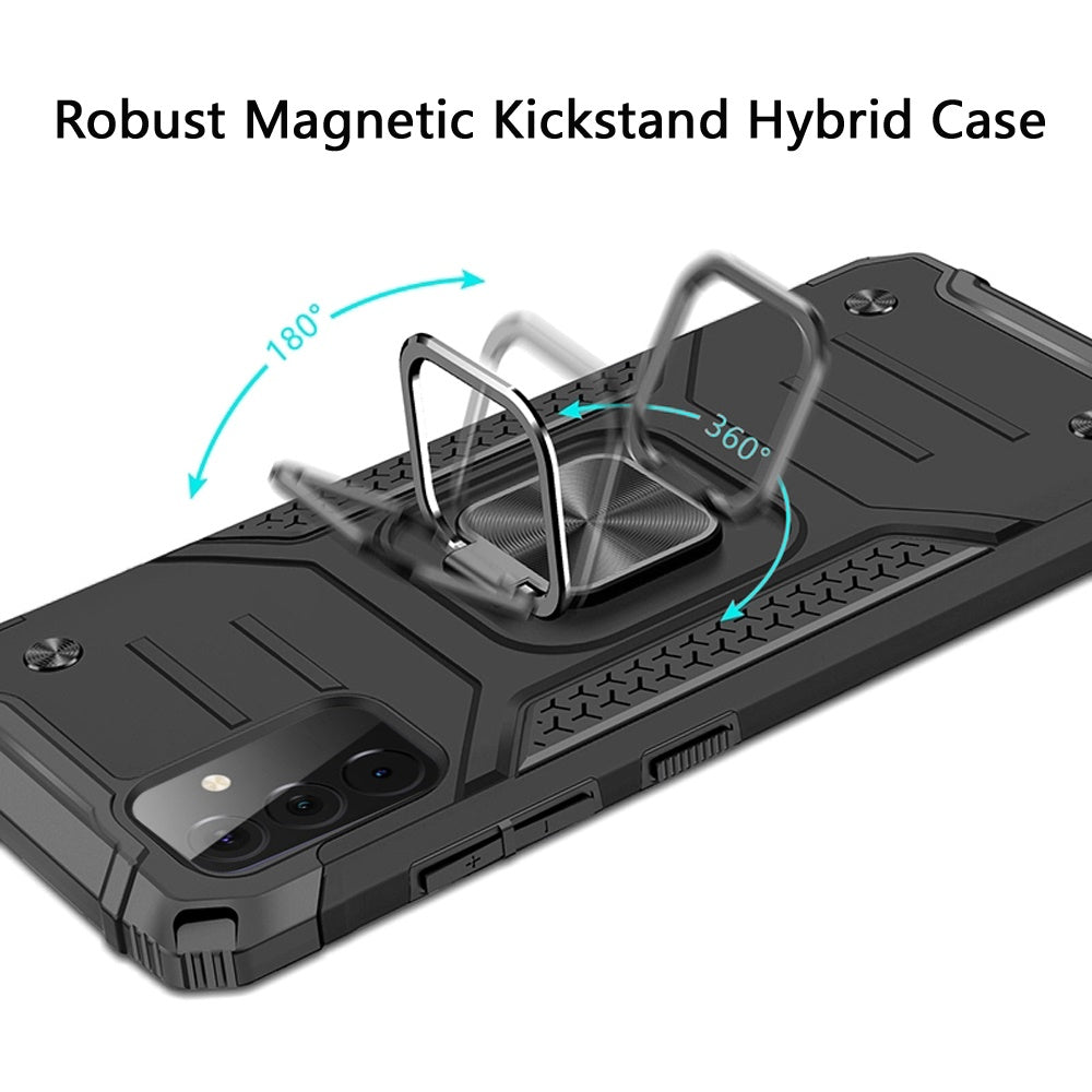 For Samsung Galaxy A13 5G Armor Hybrid with Ring Holder Kickstand Shockproof Heavy-Duty Durable Rugged Dual Layer Hard PC + TPU Phone Case Cover