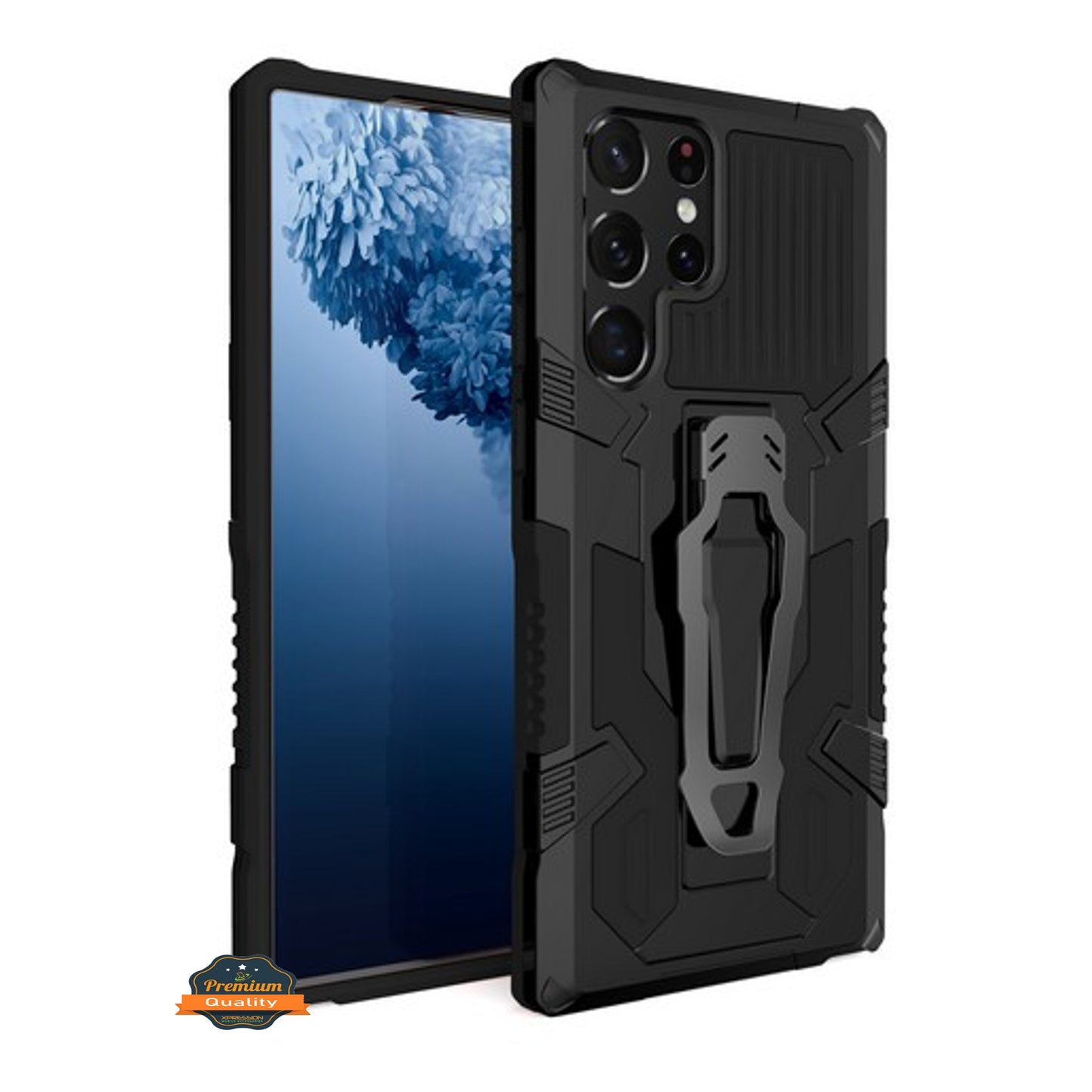 For Samsung Galaxy A13 5G Hybrid Heavy Duty Protection Shockproof Defender with Belt Metal Clip and Kickstand Dual Layer Phone Case Cover
