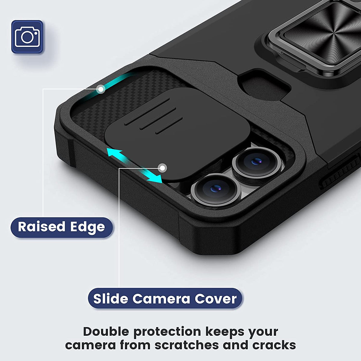For Samsung Galaxy A13 5G Wallet Case with Slide Camera Protection, Credit Card Slot & Ring Kickstand Magnetic Car Mount Phone Case Cover