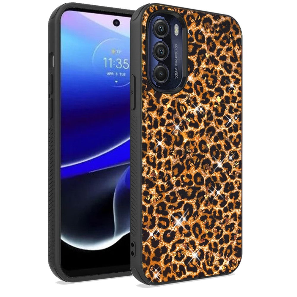 For Motorola Moto G Stylus 5G 2022 Printed Design Pattern Hybrid with Glitter Sparkle Bling Slim Fit Hard TPU Protective Phone Case Cover
