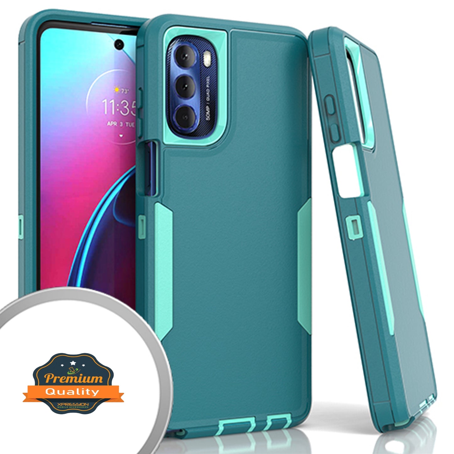 For Motorola Moto G Stylus 2022 4G Hybrid Shockproof Silicone Rubber TPU + Hard PC Heavy Duty Three Layer Protection Phone Case Cover