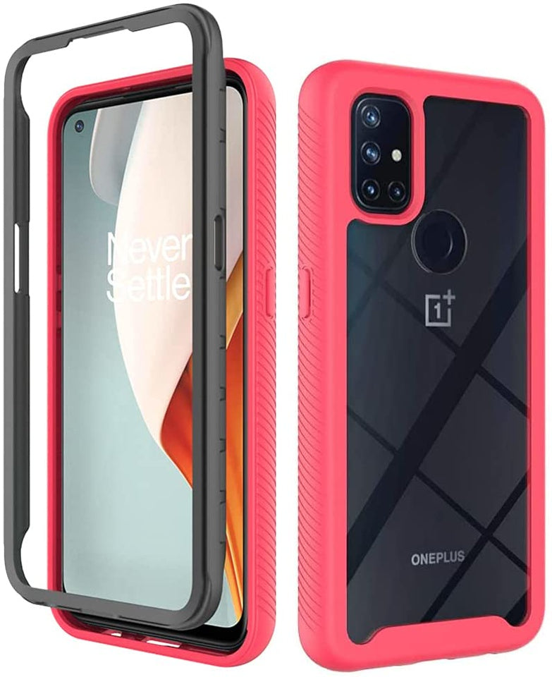For Samsung Galaxy A23 5G Full Body Armor Slim Hybrid Double Layer Hard PC + TPU Transparent Back Rugged Shockproof Clear / Pink Phone Case Cover