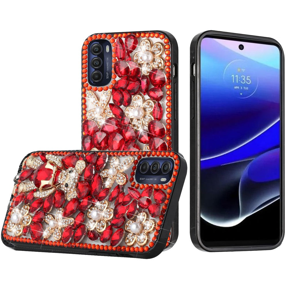 For Motorola Moto G Stylus 5G 2022 Bling Clear Crystal 3D Full Diamonds Luxury Sparkle Transparent Rhinestone Hybrid Phone Case Cover