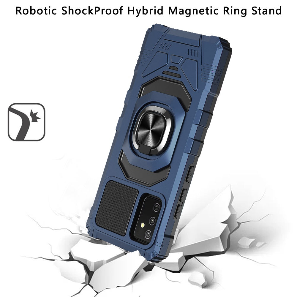 For Samsung Galaxy A13 5G Hybrid Dual Layer with Rotate Magnetic Ring Stand Holder Kickstand, Rugged Shockproof Protective Phone Case Cover