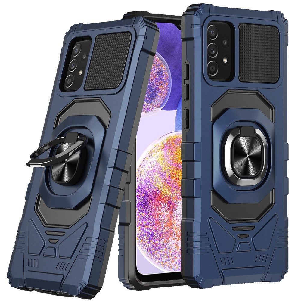 For Samsung Galaxy A23 5G Hybrid Dual Layer with Rotate Magnetic Ring Stand Holder Kickstand, Rugged TPU Shockproof Phone Case Cover