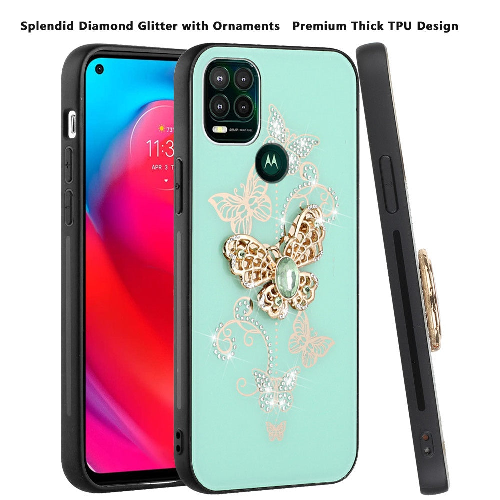 For Motorola Moto G Power 2021 3D Diamond Bling Sparkly Glitter Ornaments Engraving Hybrid Armor Metal Fashion Phone Case Cover