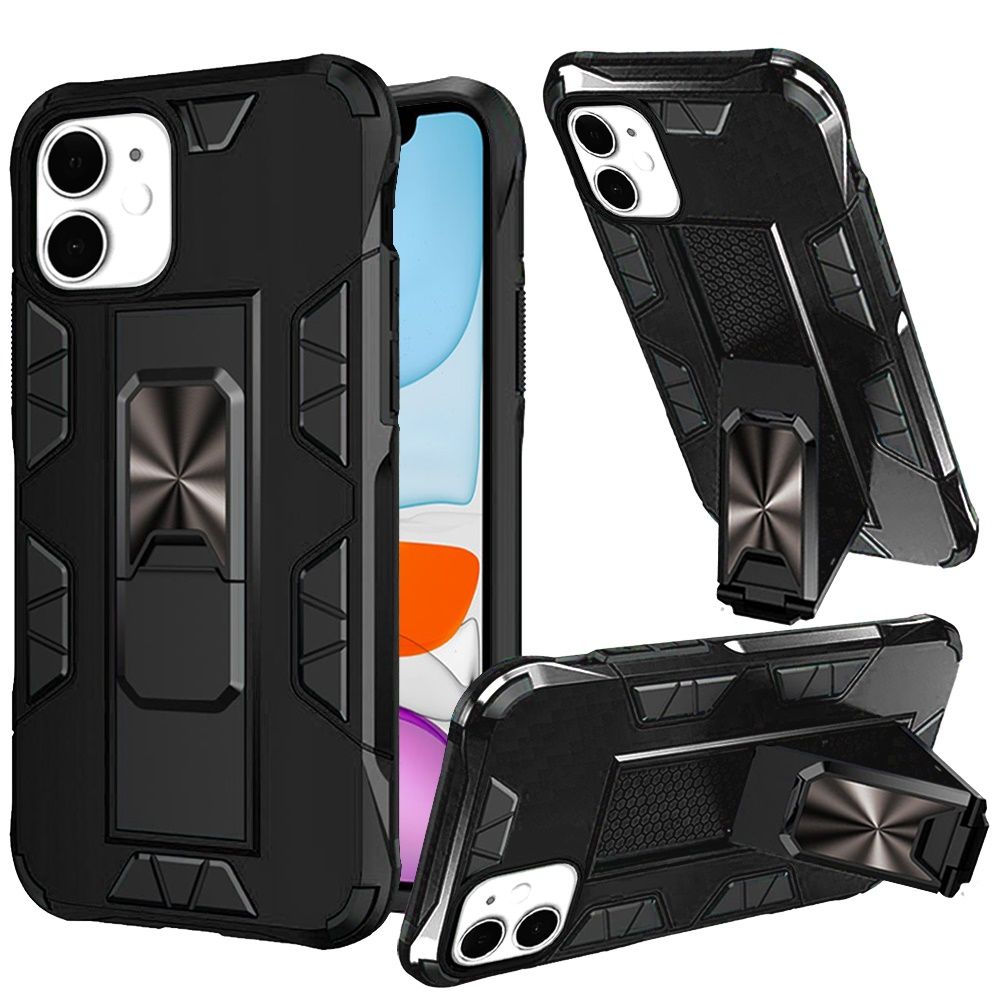 For Apple iPhone 13 Pro (6.1") Hybrid Magnetic Slide Stand fit Car Mount Grip Holder Full Body Heavy Duty Rugged Military Grade Phone Case Cover