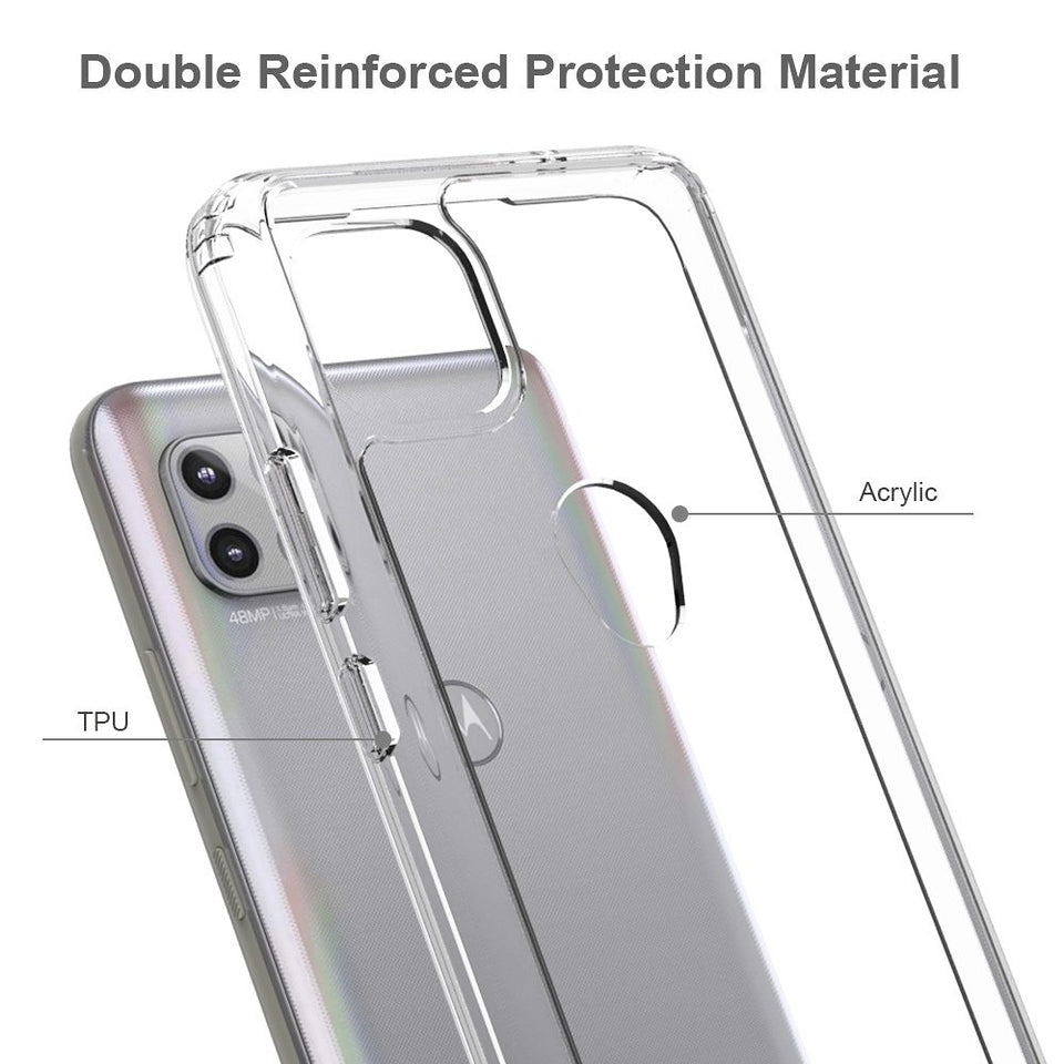 For Samsung Galaxy A23 5G Hybrid Crystal Clear Transparent Shock-Absorption Bumper with TPU + Hard PC Back Frame Phone Case Cover