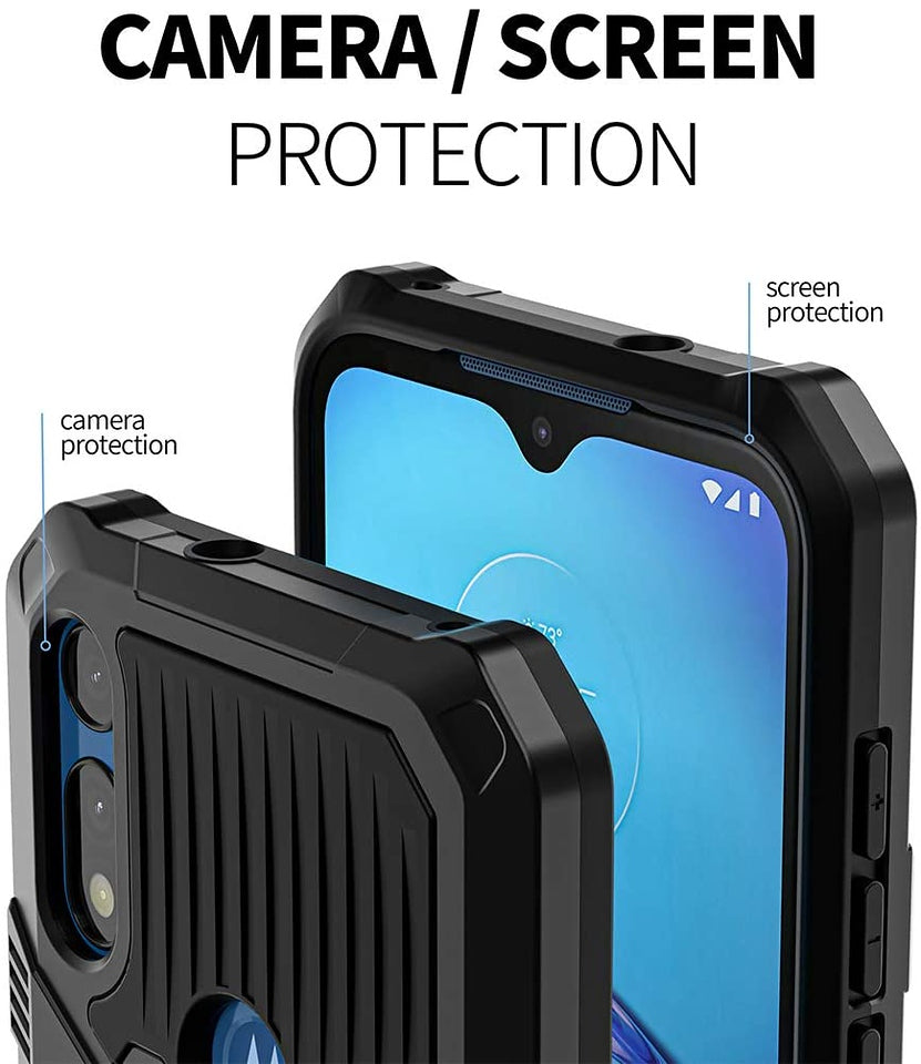 For Samsung Galaxy A03S Hybrid Heavy Duty Protection Shockproof Defender with Belt Clip and Kickstand Dual Layer Shell Phone Case Cover