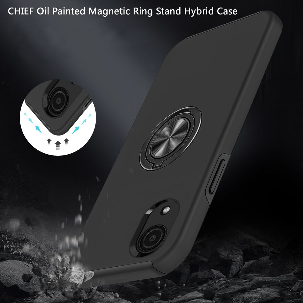 For Samsung A03 Core Hybrid 360 Degree Rotatable Metal Invisible Ring Stand Holder Fit Magnetic Car Mount Shockproof Slim Phone Case Cover