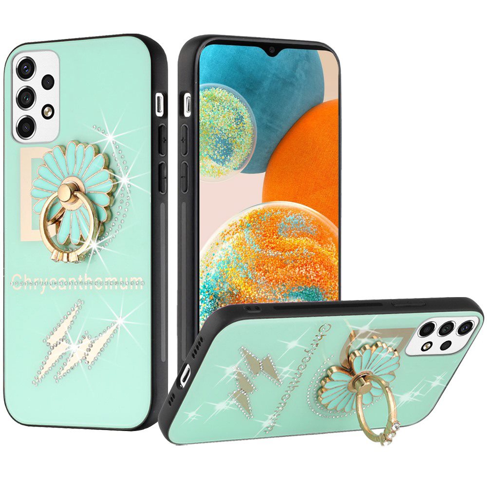 For Samsung Galaxy A23 5G Diamonds 3D Bling Sparkly Glitter Ornaments Engraving Hybrid Metal Fashion Phone Case Cover
