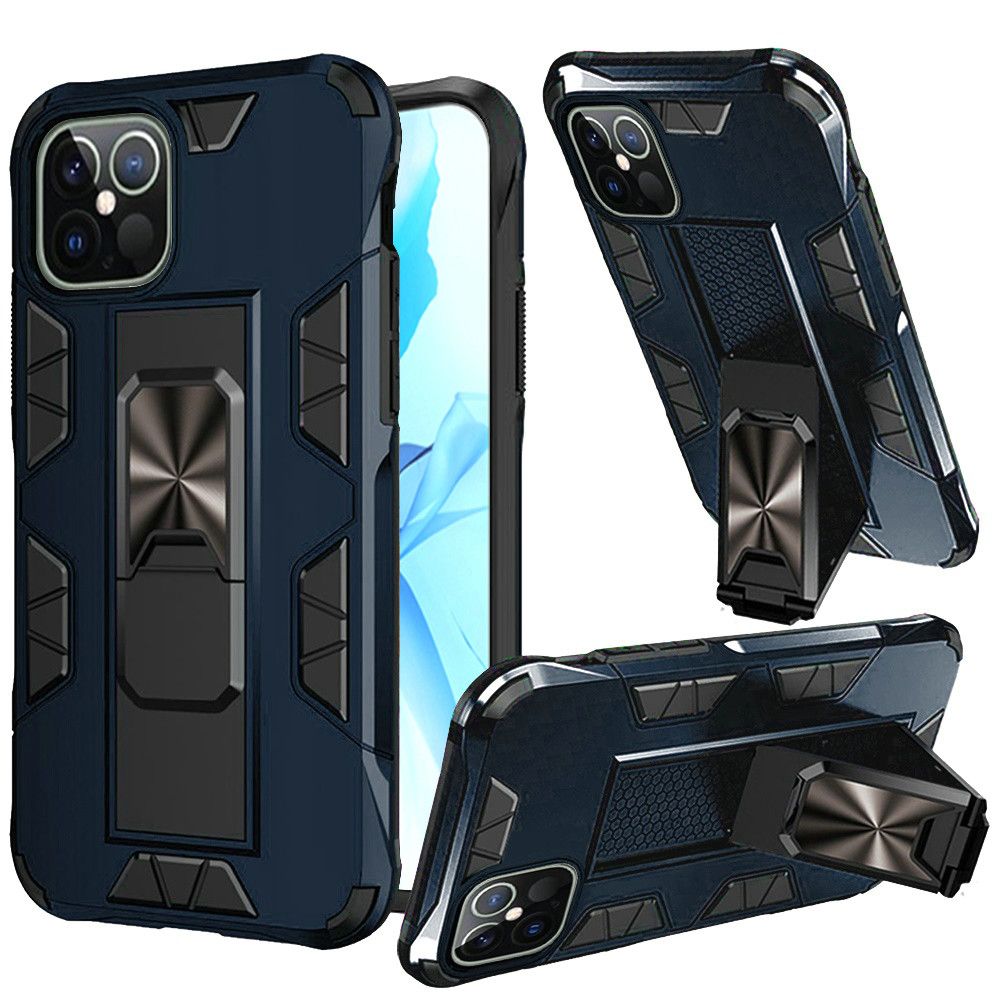 For Apple iPhone 11 (6.1") Hybrid Magnetic Slide Ring Stand fit Car Mount Grip Holder Body Heavy Duty Rugged Military Grade Phone Case Cover