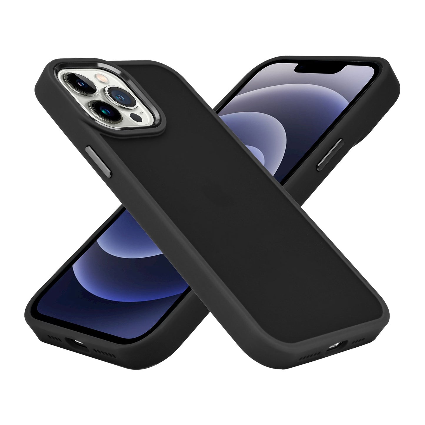 For Apple iPhone 11 (6.1") Slim Fit Hybrid Frosted Polished Oil Thick Acrylic Hard PC TPU Frame Phone Case Cover