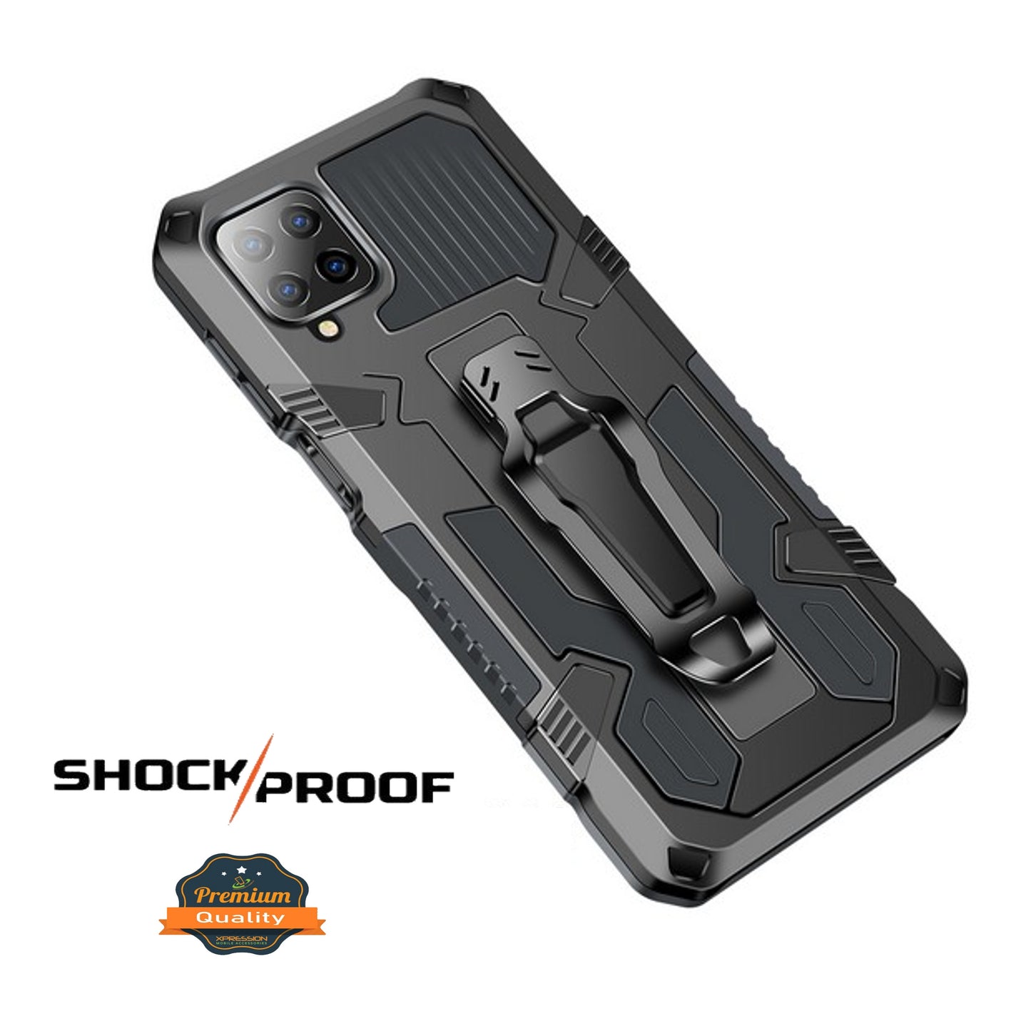 For Samsung Galaxy A03S Hybrid Heavy Duty Protection Shockproof Defender with Belt Clip and Kickstand Dual Layer Shell Phone Case Cover