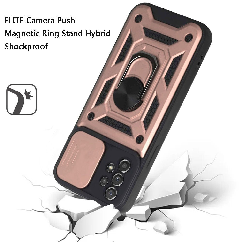 For Motorola Edge 2021 Hybrid Cases with Slide Camera Lens Cover and Ring Holder Kickstand Rugged Dual Layer Heavy Duty Phone Case Cover