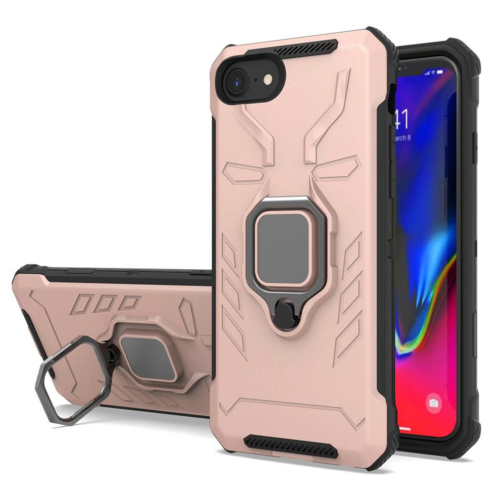 For Apple iPhone SE 2022 /SE 2020/8/7 Hybrid TPU Armor Military Protection Heavy Duty Shockproof with 360 Rotatable Ring Phone Case Cover