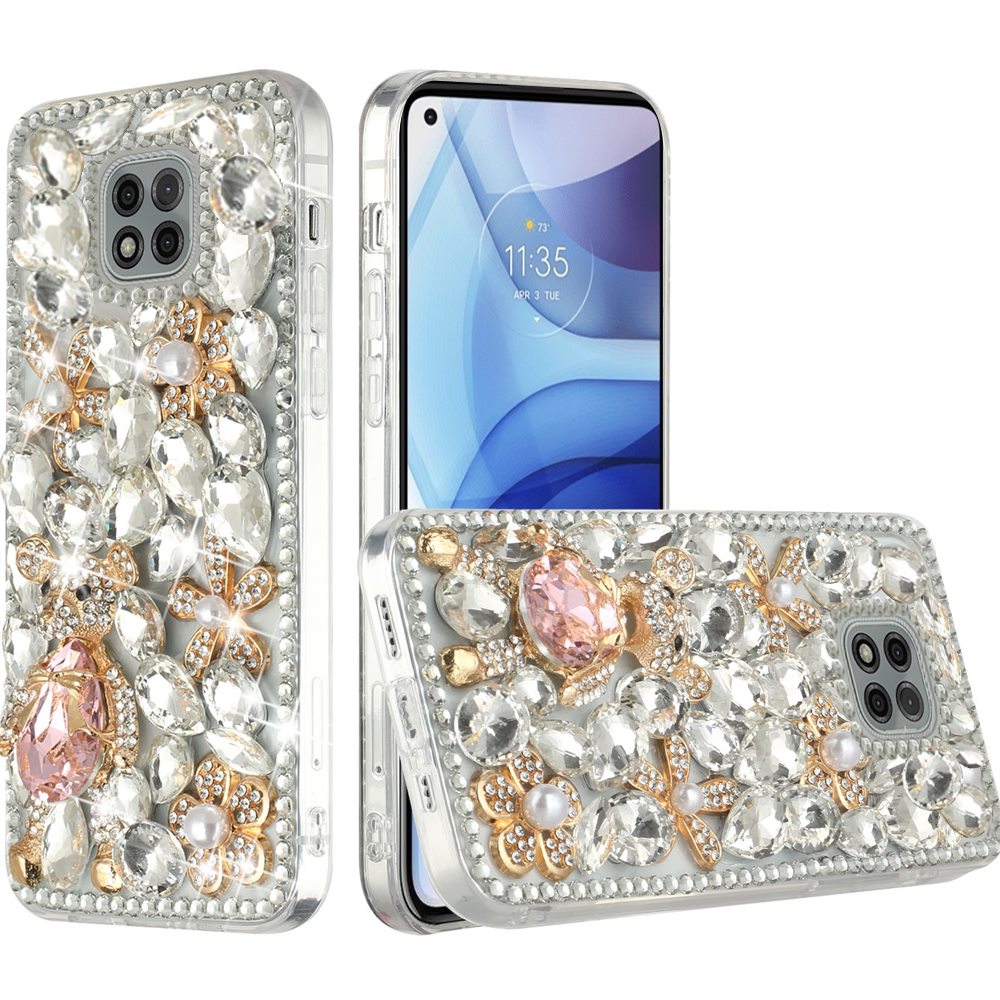 For Samsung Galaxy S22 Ultra Bling Crystal 3D Full Diamonds Luxury Sparkle Transparent Rhinestone Hybrid Protective Phone Case Cover