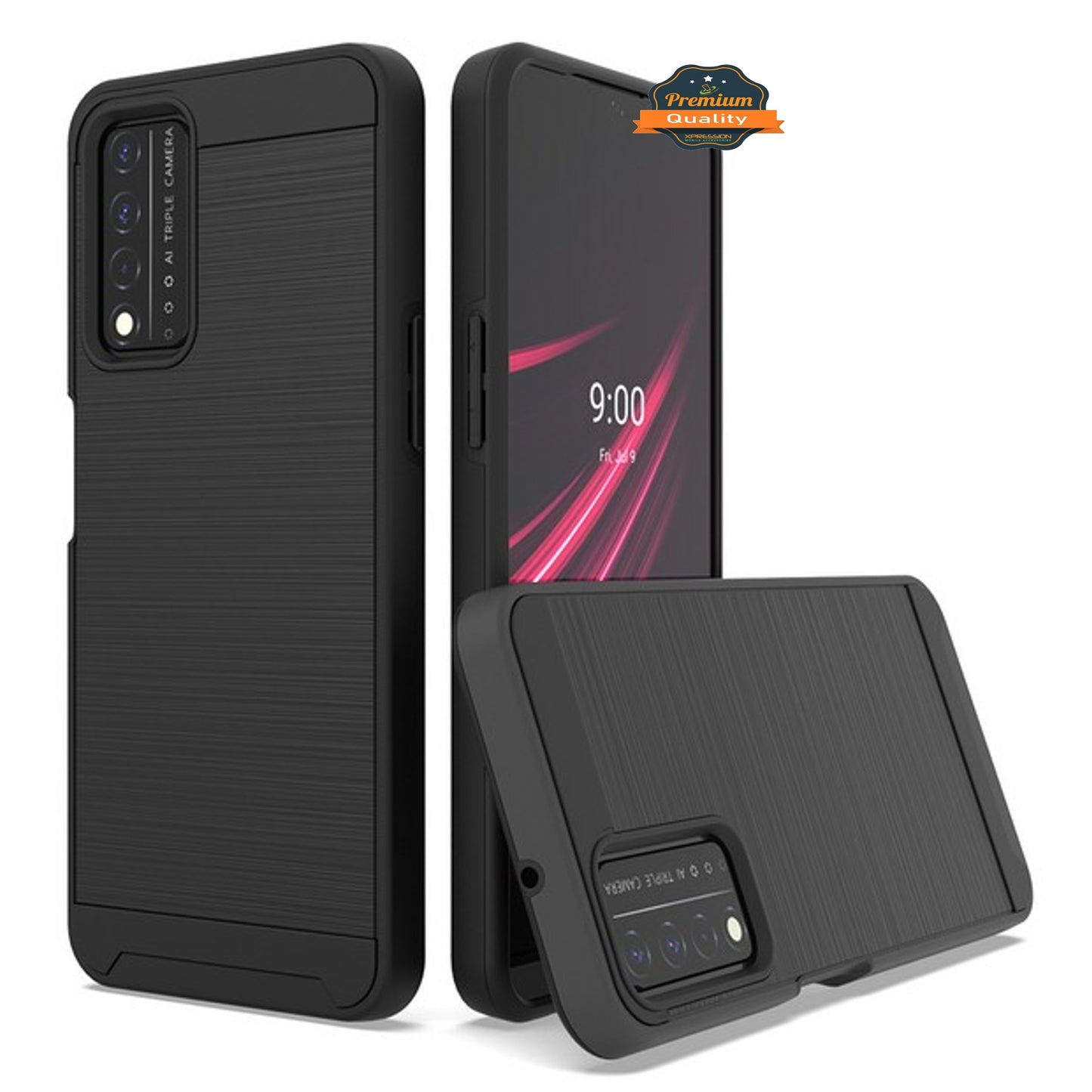 For Samsung Galaxy A33 5G Rugged TPU + Hard PC Brushed Texture Hybrid Dual Layer Defender Armor Shock Absorbing Phone Case Cover