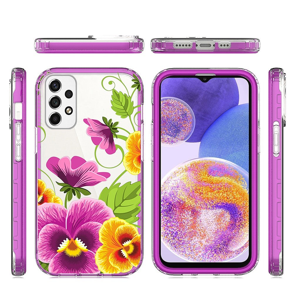 For Samsung Galaxy A23 5G Beautiful Design Hybrid Triple Layer Armor Hard PC Rubber Shockproof Frame Phone Case Cover