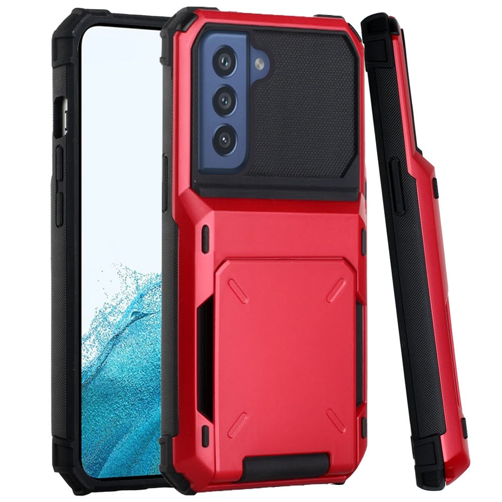 For Samsung Galaxy S22 Ultra Multiple Wallet Hidden Credit Card Holder (Upto 5 Cards) Shockproof Hybrid Armor Durable Phone Case Cover