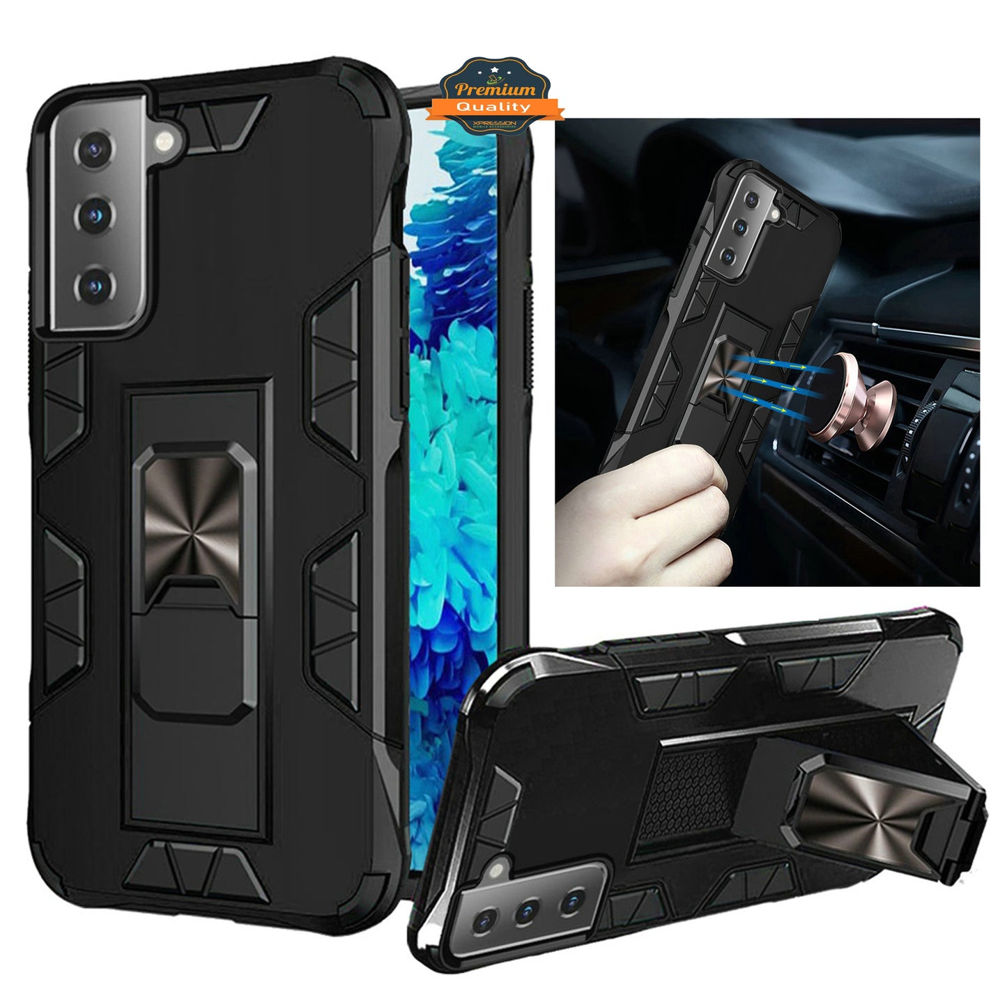 For Kyocera DuraForce Ultra 5G UW E7110 with Hidden Kickstand Magnet Grip Military Grade Shockproof Stand Hybrid Armor Phone Case Cover