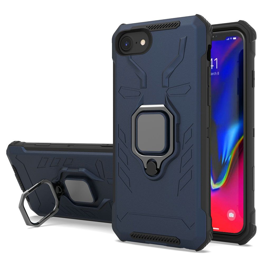 For Apple iPhone SE 2022 /SE 2020/8/7 Hybrid TPU Armor Military Protection Heavy Duty Shockproof with 360 Rotatable Ring Phone Case Cover